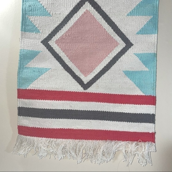 Woven Hanging Wall Décor Aztec Boho Color Tweed Rope Raw Loose Fringe Hem - Picture 2 of 4